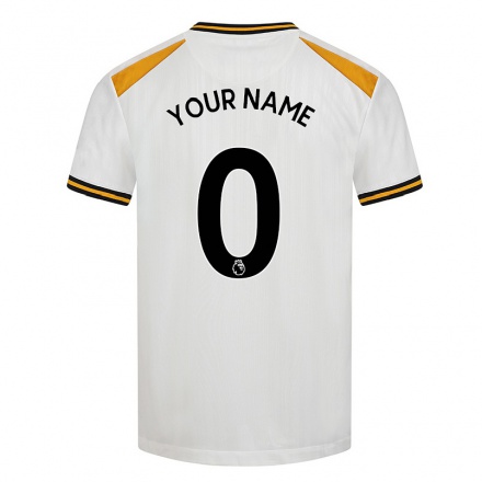 Lapset Jalkapallo Sinun Nimesi #0 Valkoinen Keltainen 3. Paita 2021/22 Lyhythihainen Paita T-paita
