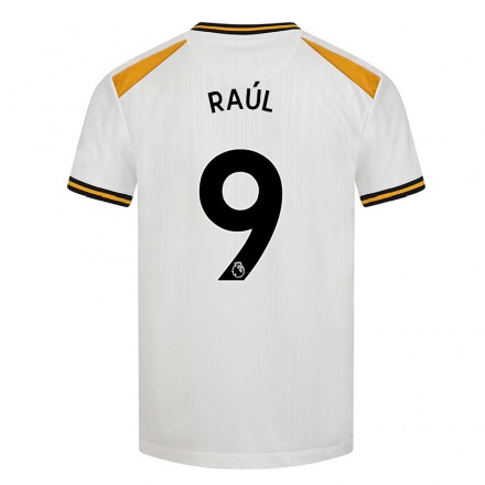 Lapset Jalkapallo Raul Jimenez #9 Valkoinen Keltainen 3. Paita 2021/22 Lyhythihainen Paita T-paita