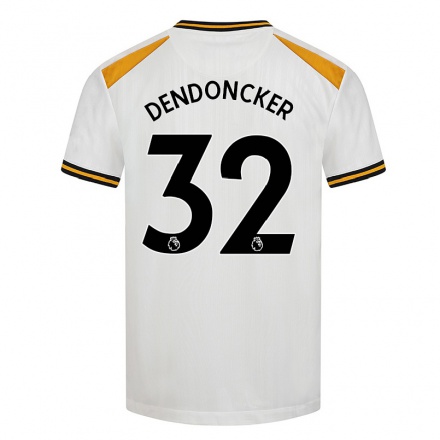 Lapset Jalkapallo Leander Dendoncker #32 Valkoinen Keltainen 3. Paita 2021/22 Lyhythihainen Paita T-paita