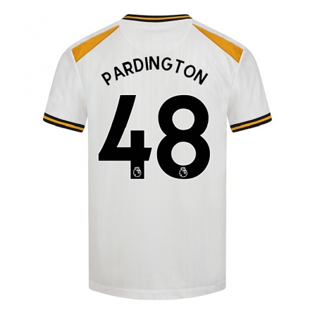 Lapset Jalkapallo Jamie Pardington #48 Valkoinen Keltainen 3. Paita 2021/22 Lyhythihainen Paita T-paita