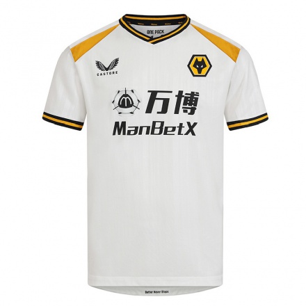 Lapset Jalkapallo Nigel Lonwijk #57 Valkoinen Keltainen 3. Paita 2021/22 Lyhythihainen Paita T-paita