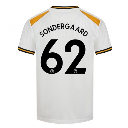Lapset Jalkapallo Andreas Sondergaard #62 Valkoinen Keltainen 3. Paita 2021/22 Lyhythihainen Paita T-paita