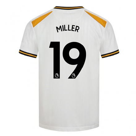 Lapset Jalkapallo Alisha Miller #19 Valkoinen Keltainen 3. Paita 2021/22 Lyhythihainen Paita T-paita