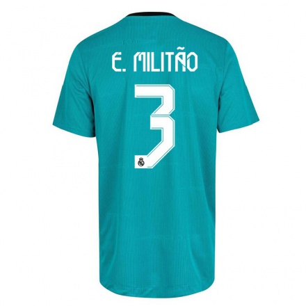 Lapset Jalkapallo Eder Militao #3 Vaaleanvihreä 3. Paita 2021/22 Lyhythihainen Paita T-paita