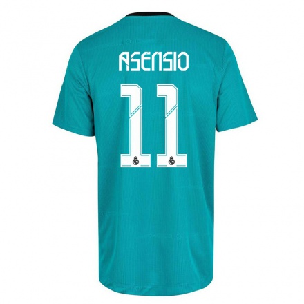 Lapset Jalkapallo Marco Asensio #11 Vaaleanvihreä 3. Paita 2021/22 Lyhythihainen Paita T-paita