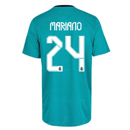 Lapset Jalkapallo Mariano Diaz #24 Vaaleanvihreä 3. Paita 2021/22 Lyhythihainen Paita T-paita