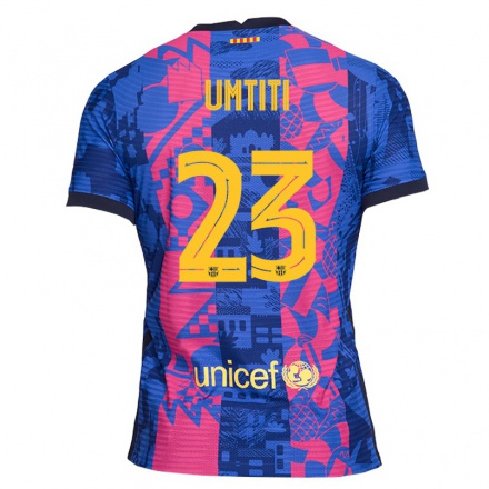 Lapset Jalkapallo Samuel Umtiti #23 Sininen Ruusu 3. Paita 2021/22 Lyhythihainen Paita T-paita