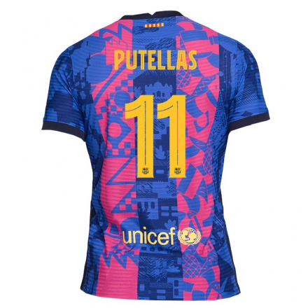 Lapset Jalkapallo Alexia Putellas #11 Sininen Ruusu 3. Paita 2021/22 Lyhythihainen Paita T-paita