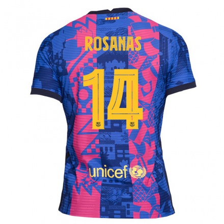 Lapset Jalkapallo Sergi Rosanas #14 Sininen Ruusu 3. Paita 2021/22 Lyhythihainen Paita T-paita