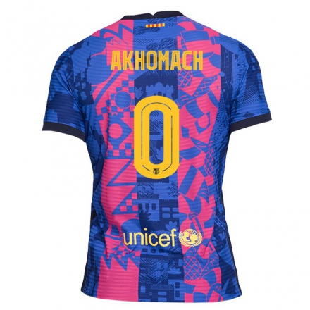 Lapset Jalkapallo Ilias Akhomach #0 Sininen Ruusu 3. Paita 2021/22 Lyhythihainen Paita T-paita