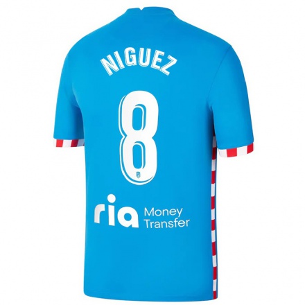 Lapset Jalkapallo Saul Niguez #8 Sininen 3. Paita 2021/22 Lyhythihainen Paita T-paita
