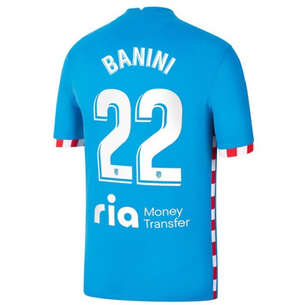 Lapset Jalkapallo Estefania Banini #22 Sininen 3. Paita 2021/22 Lyhythihainen Paita T-paita