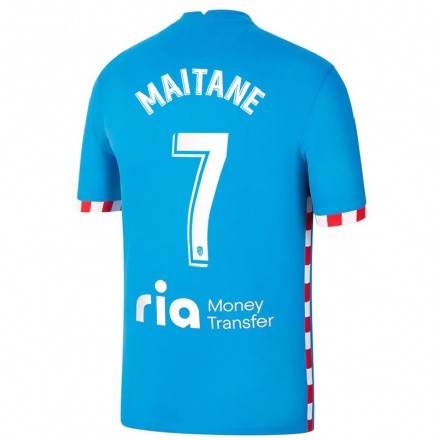Lapset Jalkapallo Maitane López Millán #7 Sininen 3. Paita 2021/22 Lyhythihainen Paita T-paita