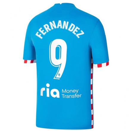 Lapset Jalkapallo Davo Fernandez #9 Sininen 3. Paita 2021/22 Lyhythihainen Paita T-paita