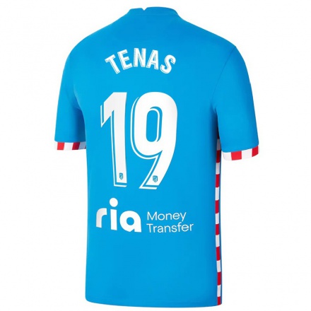 Lapset Jalkapallo Marc Tenas #19 Sininen 3. Paita 2021/22 Lyhythihainen Paita T-paita