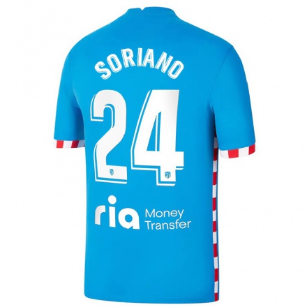 Lapset Jalkapallo Mario Soriano #24 Sininen 3. Paita 2021/22 Lyhythihainen Paita T-paita