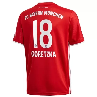 Lapset Jalkapallo Leon Goretzka #18 Kotipaita Punainen Pelipaita 2020/21 Lyhythihainen Paita