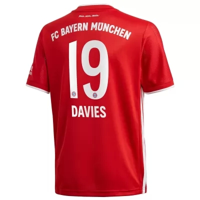 Lapset Jalkapallo Alphonso Davies #19 Kotipaita Punainen Pelipaita 2020/21 Lyhythihainen Paita