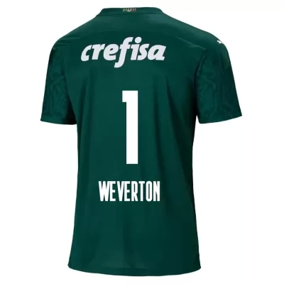Lapset Jalkapallo Weverton #1 Kotipaita Vihreä Pelipaita 2020/21 Lyhythihainen Paita