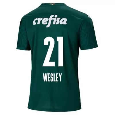 Lapset Jalkapallo Wesley #21 Kotipaita Vihreä Pelipaita 2020/21 Lyhythihainen Paita