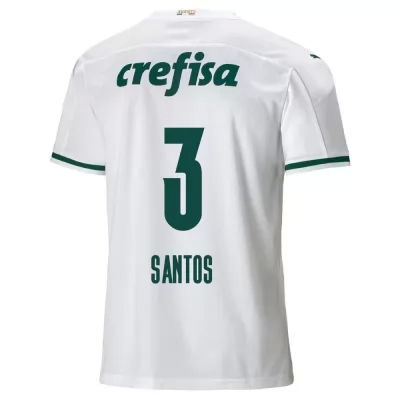 Lapset Jalkapallo Emerson Santos #3 Vieraspaita Valkoinen Pelipaita 2020/21 Lyhythihainen Paita