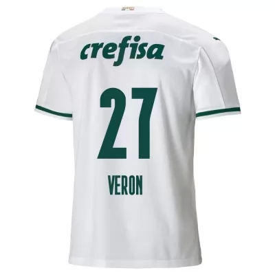 Lapset Jalkapallo Gabriel Veron #27 Vieraspaita Valkoinen Pelipaita 2020/21 Lyhythihainen Paita