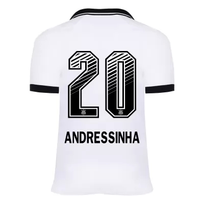 Lapset Jalkapallo Andressinha #20 Kotipaita Valkoinen Pelipaita 2020/21 Lyhythihainen Paita