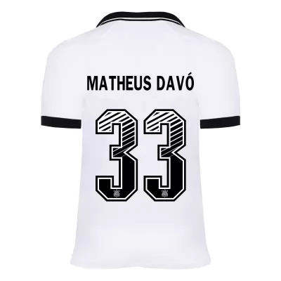 Lapset Jalkapallo Matheus Davo #33 Kotipaita Valkoinen Pelipaita 2020/21 Lyhythihainen Paita