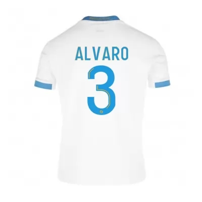 Lapset Jalkapallo Alvaro Gonzalez #3 Kotipaita Valkoinen Sininen Pelipaita 2020/21 Lyhythihainen Paita