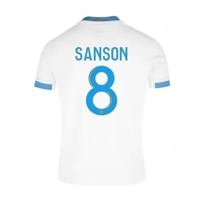 Lapset Jalkapallo Morgan Sanson #8 Kotipaita Valkoinen Sininen Pelipaita 2020/21 Lyhythihainen Paita