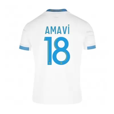 Lapset Jalkapallo Jordan Amavi #18 Kotipaita Valkoinen Sininen Pelipaita 2020/21 Lyhythihainen Paita