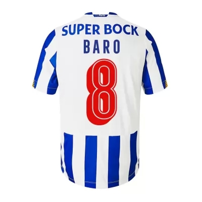 Lapset Jalkapallo Romario Baro #8 Kotipaita Valkoinen Sininen Pelipaita 2020/21 Lyhythihainen Paita