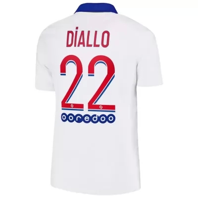 Lapset Jalkapallo Abdou Diallo #22 Vieraspaita Valkoinen Pelipaita 2020/21 Lyhythihainen Paita