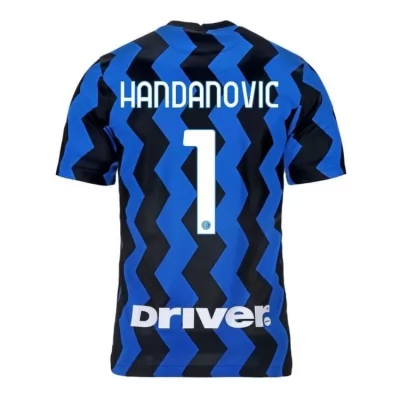 Lapset Jalkapallo Samir Handanovic #1 Kotipaita Sininen Musta Pelipaita 2020/21 Lyhythihainen Paita
