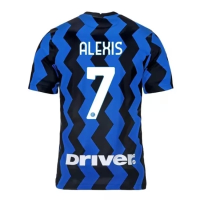 Lapset Jalkapallo Alexis Sanchez #7 Kotipaita Sininen Musta Pelipaita 2020/21 Lyhythihainen Paita