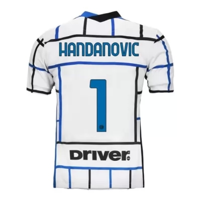 Lapset Jalkapallo Samir Handanovic #1 Vieraspaita Valkoinen Sininen Pelipaita 2020/21 Lyhythihainen Paita