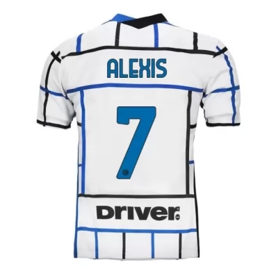 Lapset Jalkapallo Alexis Sanchez #7 Vieraspaita Valkoinen Sininen Pelipaita 2020/21 Lyhythihainen Paita