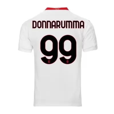 Lapset Jalkapallo Gianluigi Donnarumma #99 Vieraspaita Valkoinen Pelipaita 2020/21 Lyhythihainen Paita