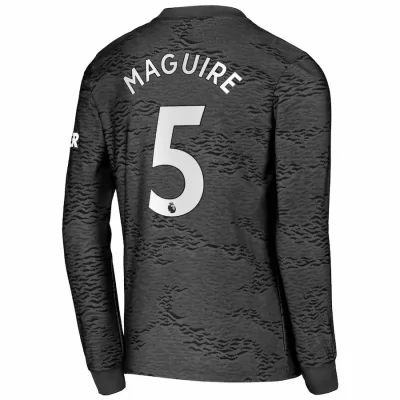 Lapset Jalkapallo Harry Maguire #5 Vieraspaita Musta Pelipaita 2020/21 Lyhythihainen Paita