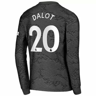 Lapset Jalkapallo Diogo Dalot #20 Vieraspaita Musta Pelipaita 2020/21 Lyhythihainen Paita