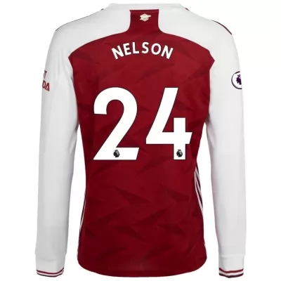 Lapset Jalkapallo Reiss Nelson #24 Kotipaita Valkoinen Punainen Pelipaita 2020/21 Lyhythihainen Paita