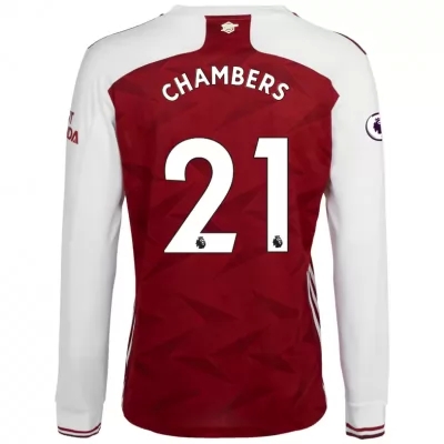 Lapset Jalkapallo Calum Chambers #21 Kotipaita Valkoinen Punainen Pelipaita 2020/21 Lyhythihainen Paita