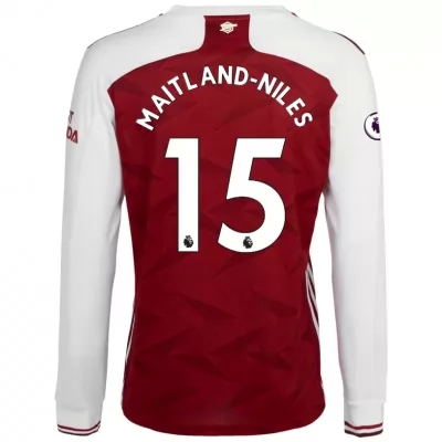 Lapset Jalkapallo Ainsley Maitland-niles #15 Kotipaita Valkoinen Punainen Pelipaita 2020/21 Lyhythihainen Paita