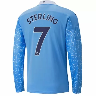 Lapset Jalkapallo Raheem Sterling #7 Kotipaita Sininen Pelipaita 2020/21 Lyhythihainen Paita