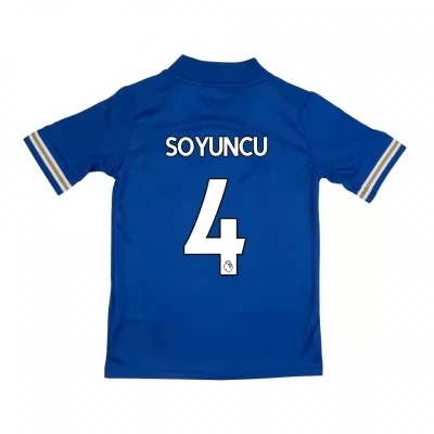 Lapset Jalkapallo Caglar Soyuncu #4 Kotipaita Sininen Pelipaita 2020/21 Lyhythihainen Paita