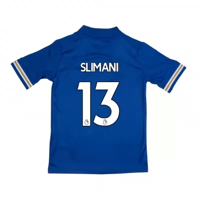 Lapset Jalkapallo Islam Slimani #13 Kotipaita Sininen Pelipaita 2020/21 Lyhythihainen Paita