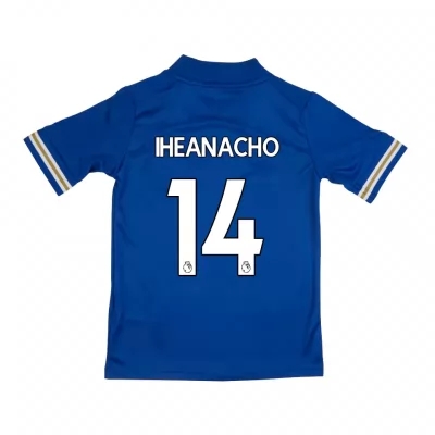 Lapset Jalkapallo Kelechi Iheanacho #14 Kotipaita Sininen Pelipaita 2020/21 Lyhythihainen Paita