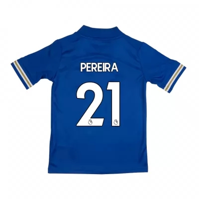 Lapset Jalkapallo Ricardo Pereira #21 Kotipaita Sininen Pelipaita 2020/21 Lyhythihainen Paita