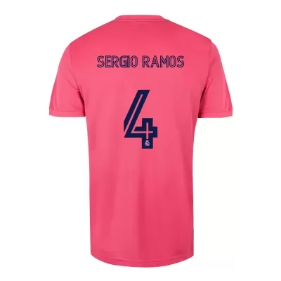 Lapset Jalkapallo Sergio Ramos #4 Vieraspaita Vaaleanpunainen Pelipaita 2020/21 Lyhythihainen Paita