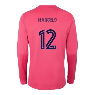 Lapset Jalkapallo Marcelo #12 Vieraspaita Vaaleanpunainen Pelipaita 2020/21 Lyhythihainen Paita